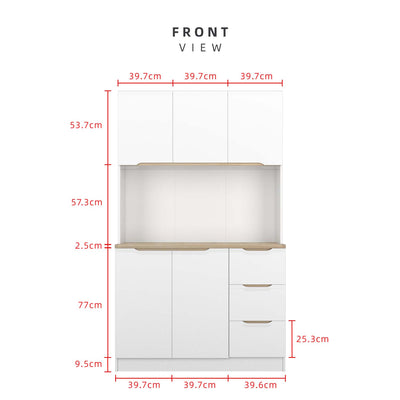 (EM) [FREE Shipping] 4FT Sinowa Series Full Melamine Kitchen Cabinet Tall Unit / Kitchen Storage - HMZ-KC-M2015-WT