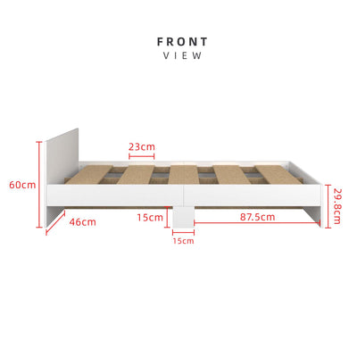 (EM) 6.3FT Wooden Single Bed Frame with Headboard Katil Single Kayu HMZ-FN-BF-8222