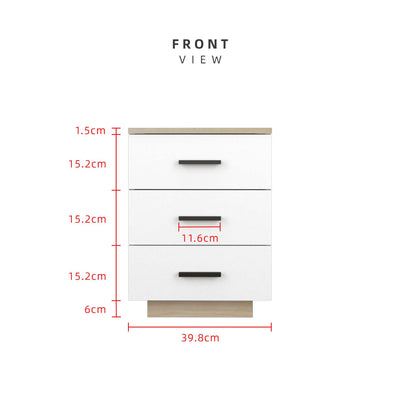 (FREE Shipping) 1.3FT Full Melamine 3 Layers Chest Drawer Cabinet Natural Oak + White - HMZ-FN-CD-M7800-LH+WT