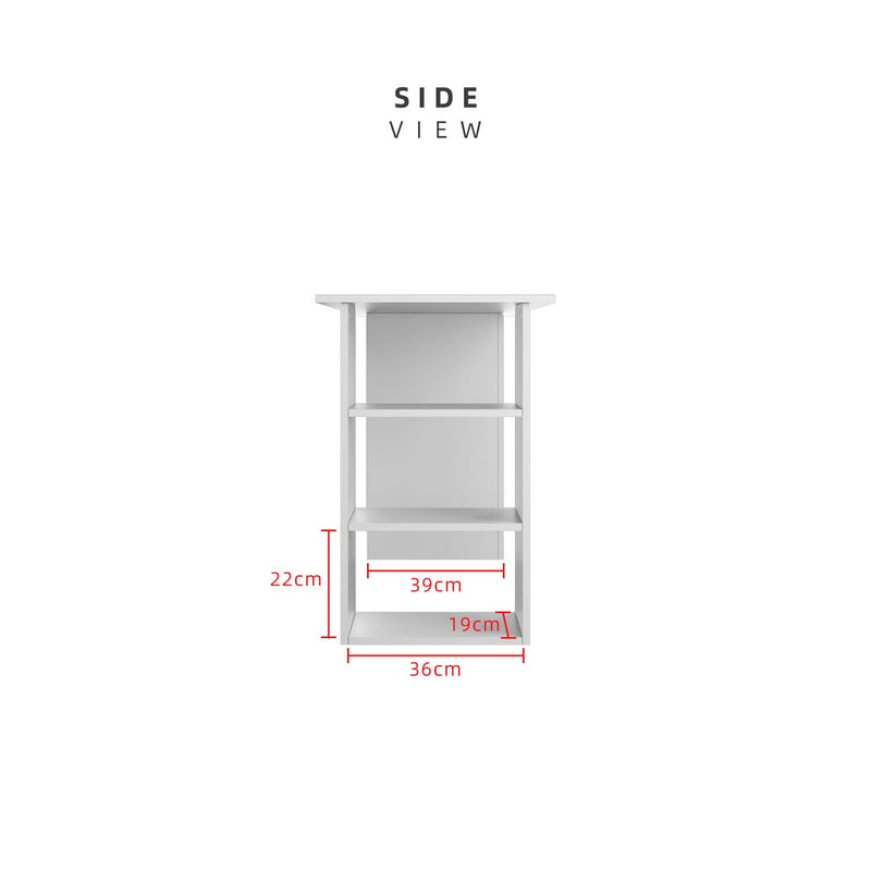 (EM) 3.9FT Study Desk Writing Table Office Table 1 Door + 3 Open Storage Left/Right White - HMZ-FN-WT-2005