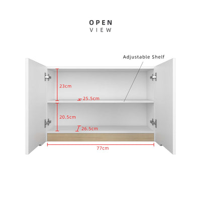 (FREE Shipping) 2.6FT Sinowa Series Full Melamine Kitchen Cabinet Wall Unit / Kitchen Storage-HMZ-KWC-M6115-WT