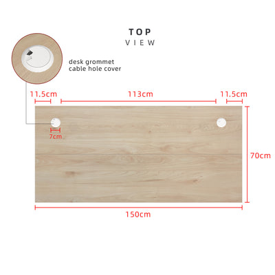 (EM) [FREE Shipping] 3.9FT/4.9FT/5.9FT Full Melamine Office Table Writing Table Study Table With Cable Grommets Desk - M2804/M2805/M2806