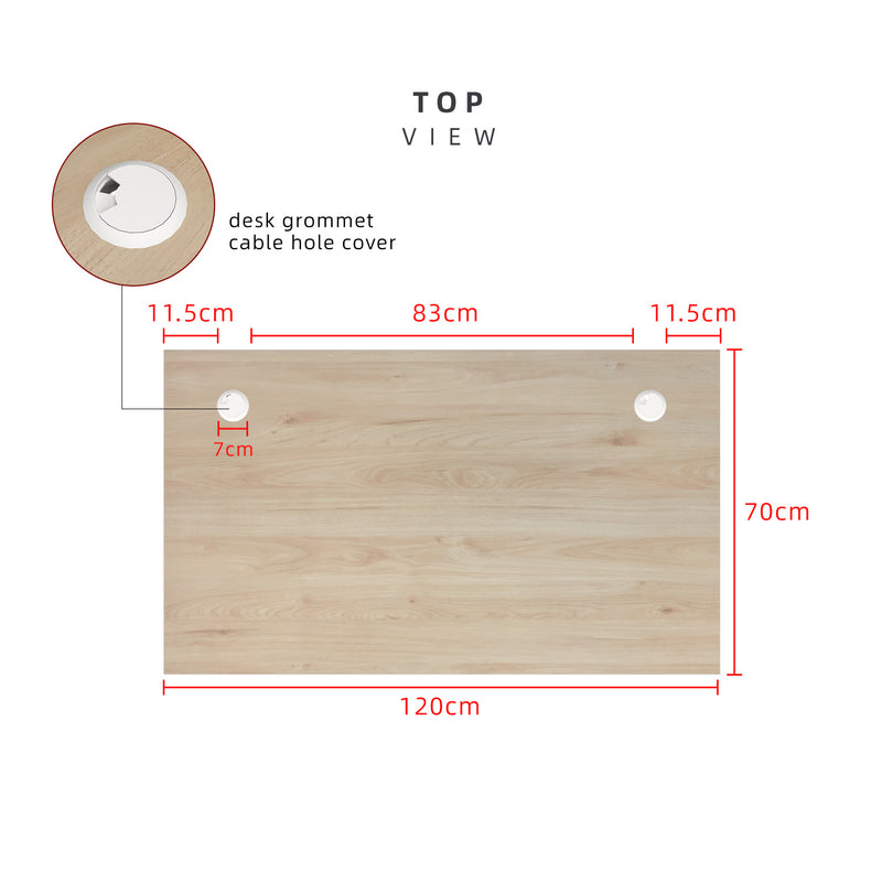 (EM) [FREE Shipping] 3.9FT/4.9FT/5.9FT Full Melamine Office Table Writing Table Study Table With Cable Grommets Desk - M2804/M2805/M2806