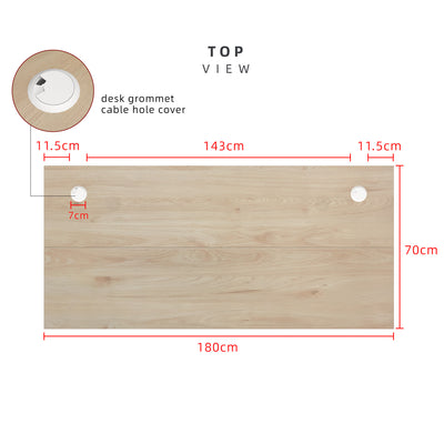 (EM) [FREE Shipping] 3.9FT/4.9FT/5.9FT Full Melamine Office Table Writing Table Study Table With Cable Grommets Desk - M2804/M2805/M2806