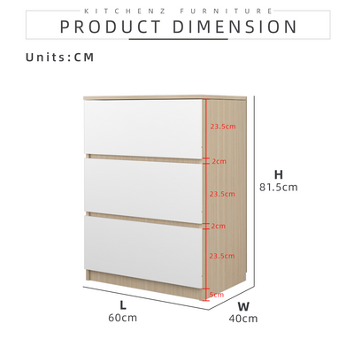 (EM) 3FT Chest Drawer with 3 Layers Drawer Storage-HMZ-FN-CD-7000/7010