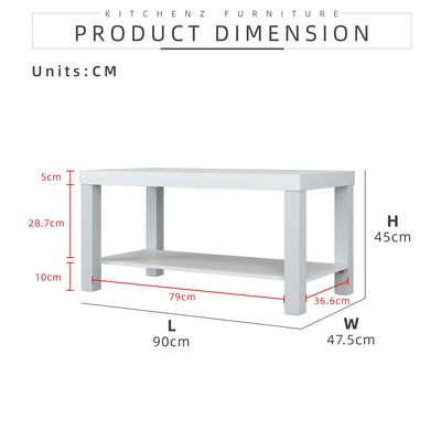 [PERFECT COMBO 3in1] - FREE SHIPPING 4.2FT 3 Seater L Shape Sofa Bed with Storage Coffee Table Free Gift 3-Tier Trolley Rack Living Room Combo Set - ESF4486-BL+2905-WT+3TIER-WT