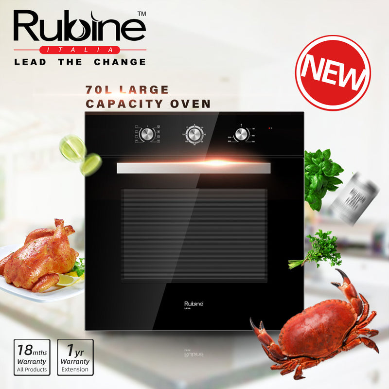 Rubine 8 Functions Built-in Oven 70L - RBO-LAVA-70SS