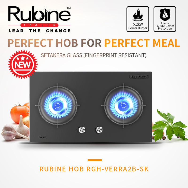 (FREE Shipping) Rubine VERRA 2 Burner Gas Stove Fingerprint-Resistant ...