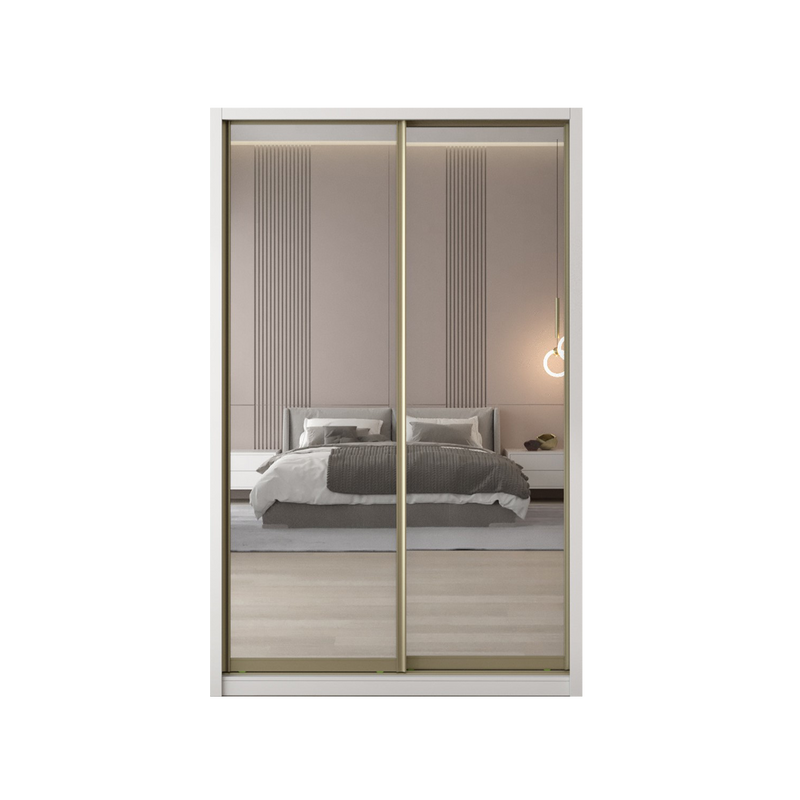 (EM) [FREE Shipping & FREE Installation - ONLY KK] 5Ft x 8Ft Full Melamine Sliding Wardrobe Anti-Jump Almari Baju Almari Pakaian Kabinet Baju A+F