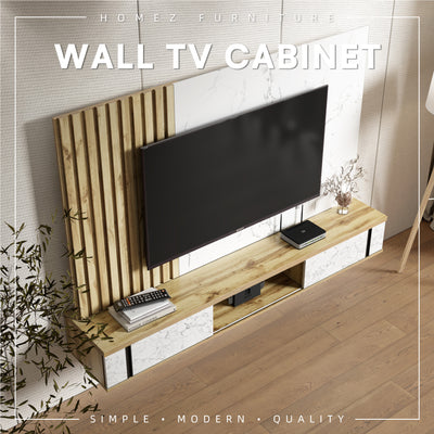 6FT Wall TV Cabinet with 2 Sliding Door Kabinet TV Dinding (1506+1507)