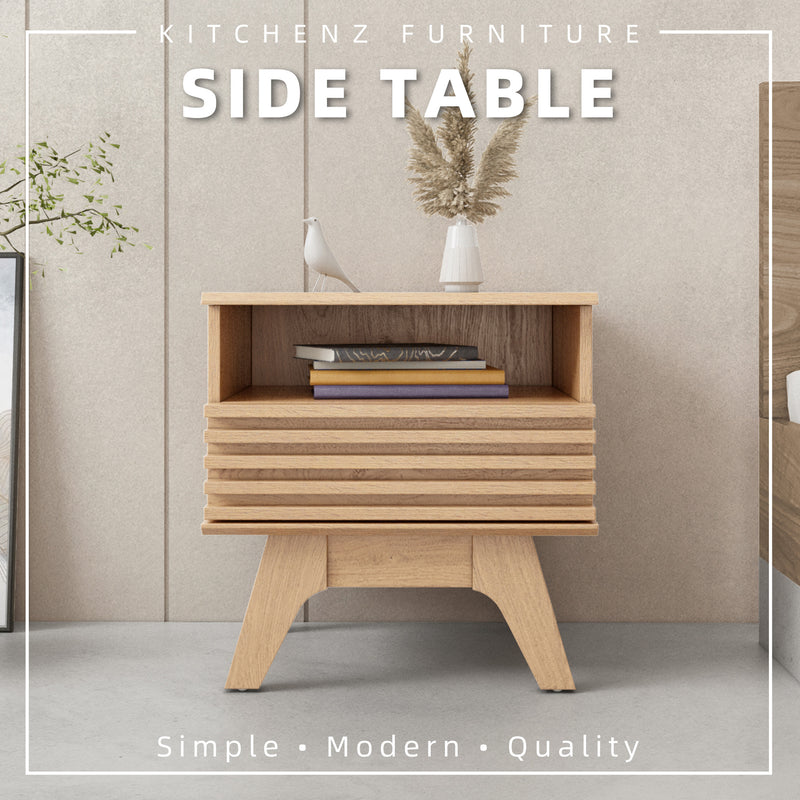 KitchenZ Aoki Series 1.6FT Side Table Bedside Drawer Storage Living Bedroom Furniture Meja Sisi - ST-A5040