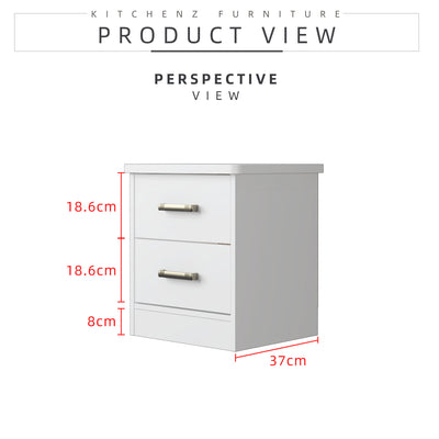 1.5FT Oliver Series Side Table with 2 Drawer Storage - HMZ-FN-ST-O0452-WT