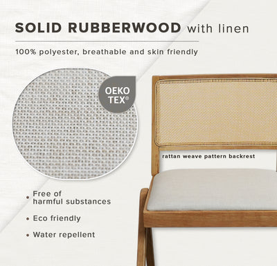 [2PCS] Solid Wood Dining Chair With Cushion and Modern Style Kerusi Makan