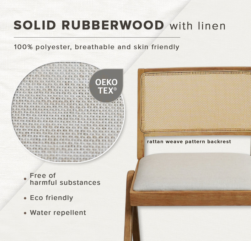 [2PCS] Solid Wood Dining Chair With Cushion and Modern Style Kerusi Makan