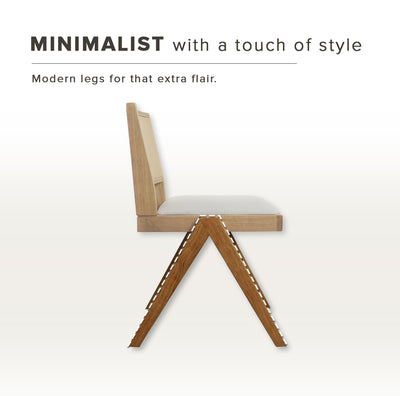 [2PCS] Solid Wood Dining Chair With Cushion and Modern Style Kerusi Makan