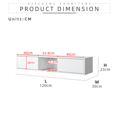 (EM) 4FT LEGEND TV Cabinet Solid Board with 1 Door 2 Open Storage-HMZ-FN-TC-5914V2/5924