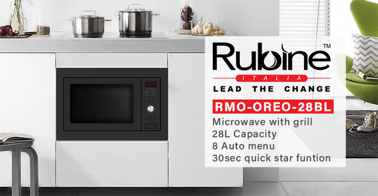[FREE Shipping] Rubine 28L Built-in Microwave Oven with Grill Function - RMO-OREO-28BL
