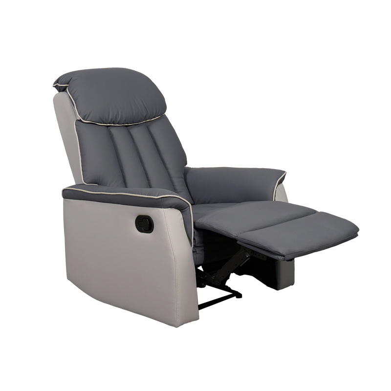 (FREE Shipping) Kitchenz TPU Recliner Sofa Beds Sofa Chair 1 Seater Sofa Bed Dark Grey & Light Grey - 545