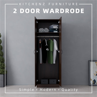 2FT 2 Door Wardrobe Solid Board with Hanging Rod-HMZ-FN-WD-6000/6020