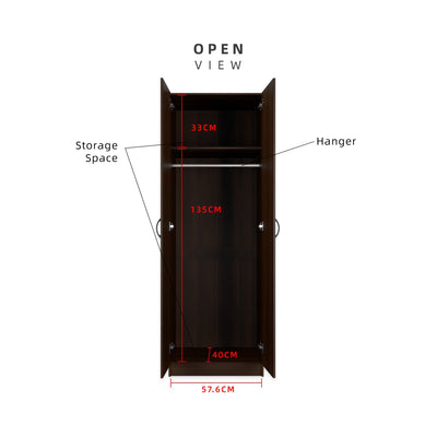 (EM) 2FT 2 Door Wardrobe Solid Board with Hanging Rod-HMZ-FN-WD-6000/6020/6050