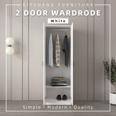 2FT 2 Door Wardrobe Solid Board with Hanging Rod-HMZ-FN-WD-6000/6020