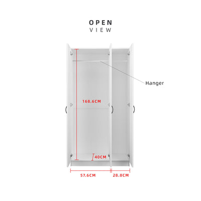 3FT 3 Door Wardrobe Solid Board with 6 Shelves- HMZ-FN-WD-6001/6021