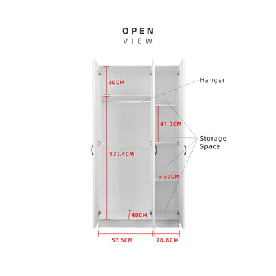 3FT 3 Door Wardrobe Solid Board with 6 Shelves- HMZ-FN-WD-6001/6021