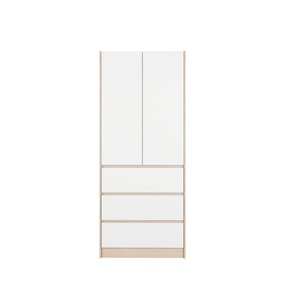 (EM) 200cm High 2 Door Wardrobe 3 Drawer Solid Board / Almari Pakaian-HMZ-FN-WD-6007/6417