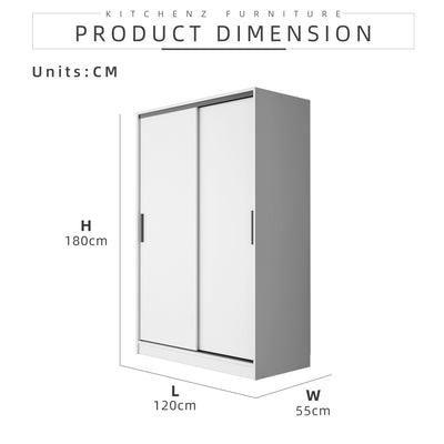 [FREE Shipping & FREE Installation] KitchenZ 4x6Ft Sliding Anti Jump Wardrobe Storage Cabinet
