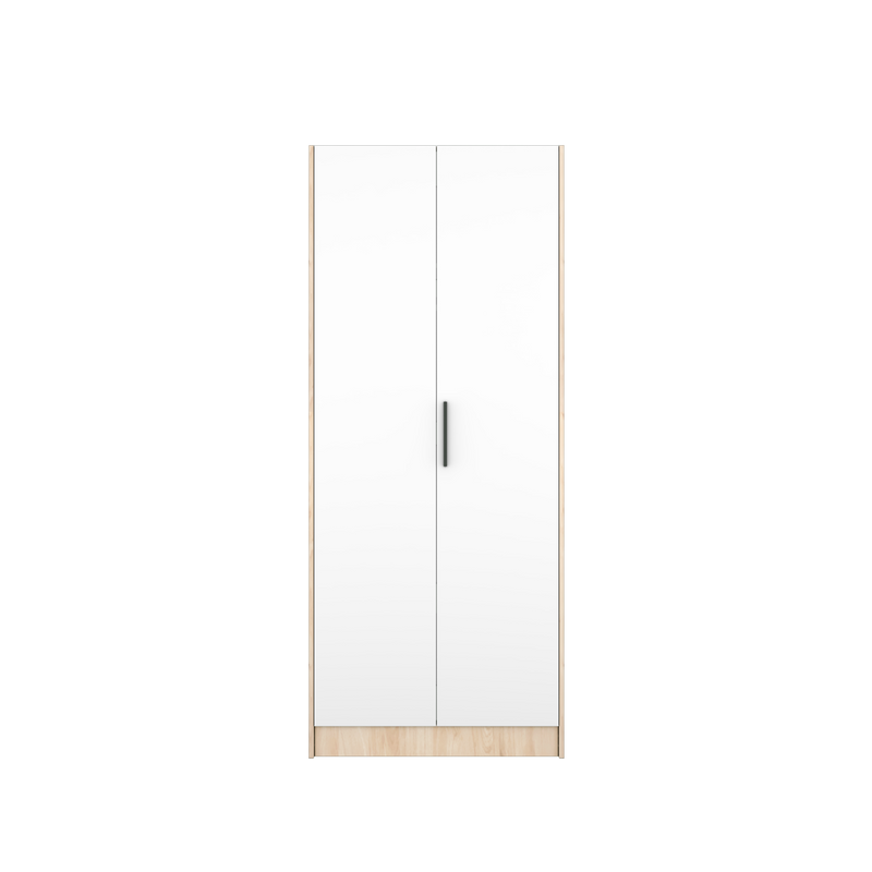 2.6FT Alona Series Full Melamine Wardrobe with Soft Close Door & Hanging Rod - WD-M6819-LH+WT