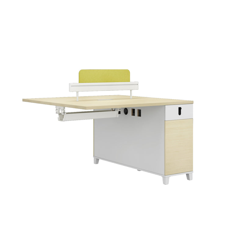 (FREE Shipping) 7.8FT Full Melamine Office Table Desk for 4 + 3.9FT Extensions for 2 w/ Lockable Drawer & Storage Cabinet - WD2415/WH2412/WF1515/WH1212