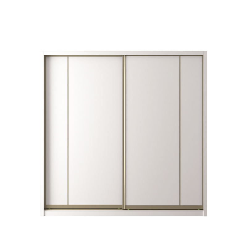 [FREE Shipping & FREE Installation] 8x8FT Full Melamine Gold Frame Anti Jump Sliding Wardrobe Almari Baju