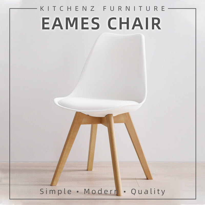 (FREE Shipping) 4 Seater Modern Solid Wood Dining Set with 1 Table and 4 Chairs / Windsor Chair / Eames Chair With Cushion