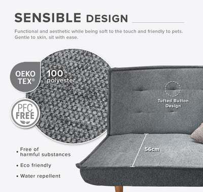 (EM) 3 Seater Sofa Bed With Rubber Wood Leg - ZLB048-LG-SBH