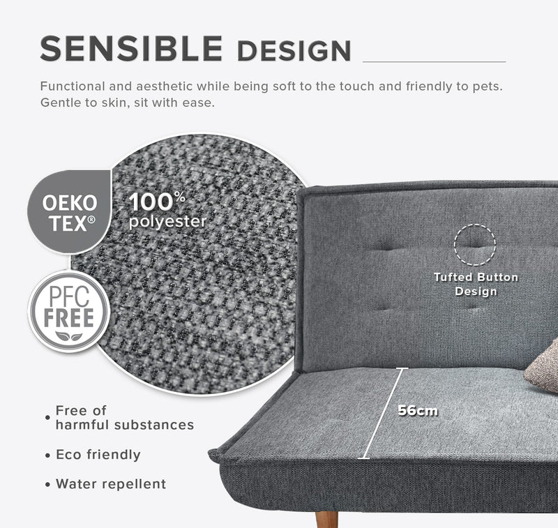 (EM) 3 Seater Sofa Bed With Rubber Wood Leg - ZLB048-LG-SBH