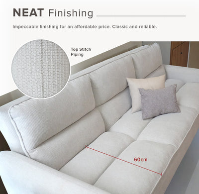 (FREE Shipping) 3 Seater Sofa Bed  With Solid Foam + Rubber Wood Leg and Metal Support Leg - ZLB059