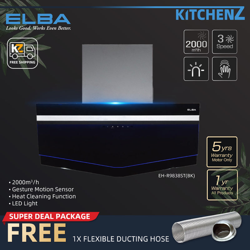 (FREE Shipping) Elba Designer Hood With EGH-K8842G(BK) Combo Set