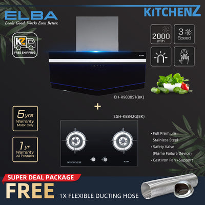 (FREE Shipping) Elba Designer Hood With EGH-K8842G(BK) Combo Set