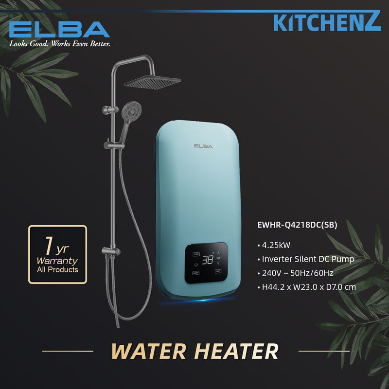 Elba EVVO Series DC Pump Instant Water Heater with Rainshower - EWHR-Q4218DC(SB)