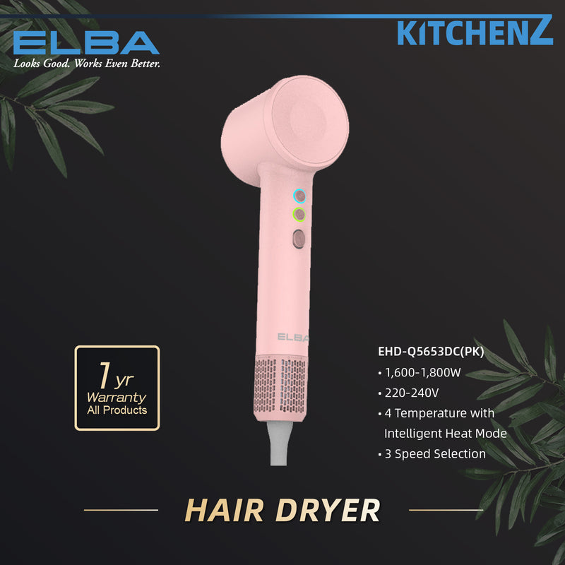 Elba MORANTE Series Hair Dryer BLDC Motor (1,600W) - EHD-Q5653DC(PK/PP)