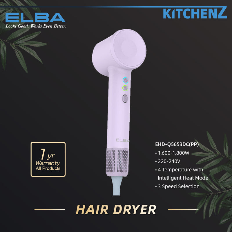Elba MORANTE Series Hair Dryer BLDC Motor (1,600W) - EHD-Q5653DC(PK/PP)