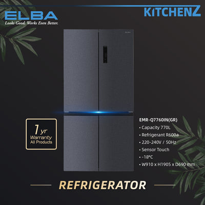 (FREE SHIPPING) Elba VERZINO 770L Multi Door Refrigerator - EMR-Q7760IN(GR)