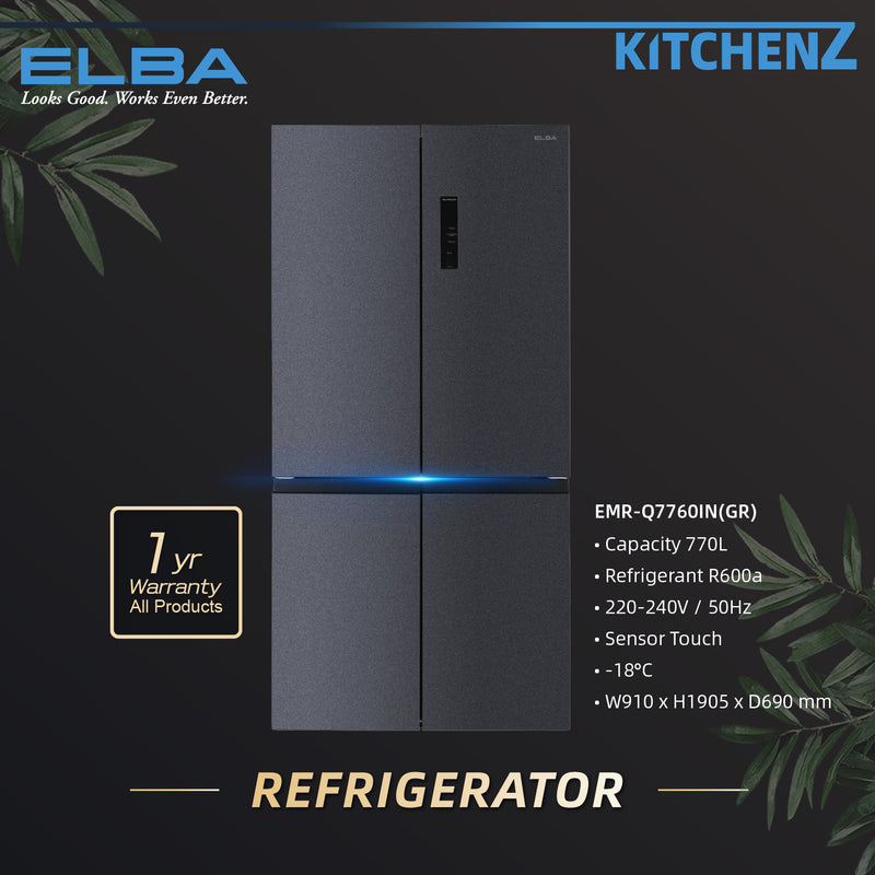 (FREE SHIPPING) Elba VERZINO 770L Multi Door Refrigerator - EMR-Q7760IN(GR)