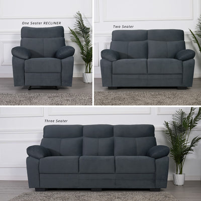 (FREE Shipping & Free Installation) Sofa Set 1+2+3 Seater Recliner Seat Dark Grey Cat Claw Fabric / Modern Classic / Wood Legs-HMZ-FN-SF-FBG261-DGY-FULL