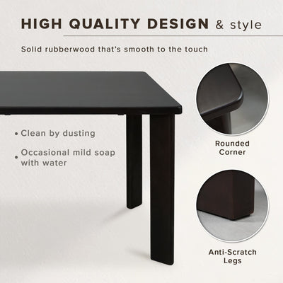 (EM) Neo Dining Table Marco Chair Solid Rubberwood - DT-NEO(15090) MARCO