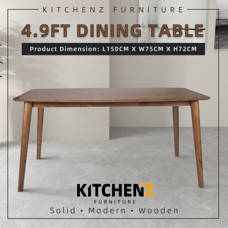 Aslan Solid Wood Dining Table with Rounded Corner-HMZ-FN-DT-Aslan