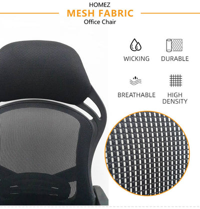 (EM) High Back Black Mesh Ergonomic Office Chair with Chrome Leg-HMZ-OC-HB-806-BK