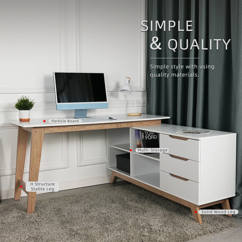 (EM) 3.8FT Simona Series Writing Table with Storage / Office Table / Meja Belajar / Meja Pejabat-HMZ-FN-WT-S1-WT