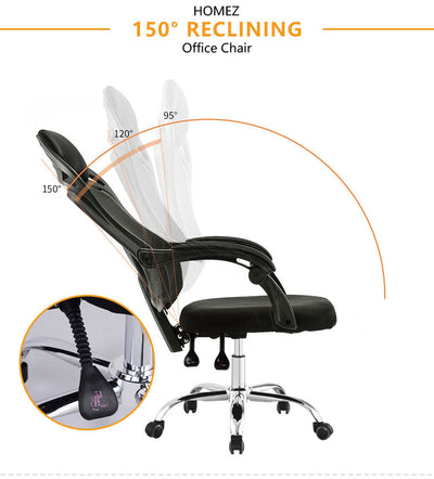 (EM) High Back Black Mesh Ergonomic Office Chair with Chrome Leg-HMZ-OC-HB-806-BK