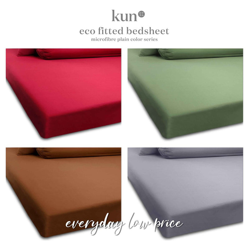 (EM) Kun Ashe Hazy Color Series Premium Fitted Bedsheet Only/Cadar Tilam Getah Keliling - S/SS/Q/K